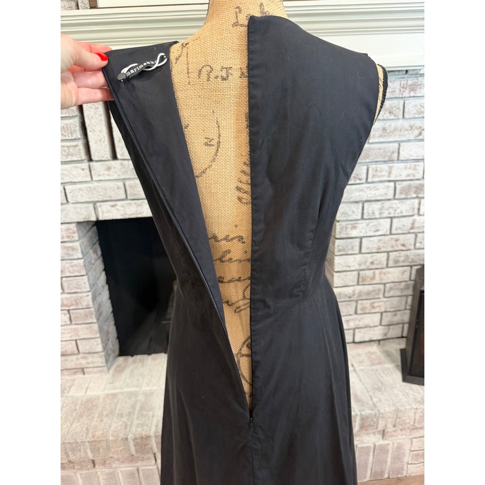 Marimekko Alfrina Solid Dress Womens 36 Black Asymmetrical Draped Scandi Chic - Picture 6 of 13